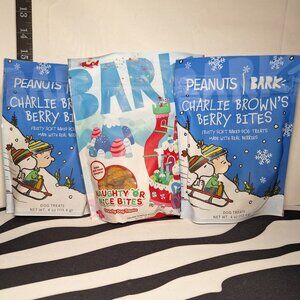 *SALE*NWT Bark Naughty Nice Bites + Charlie Brown's Berry Bites Treats  - 3 pack
